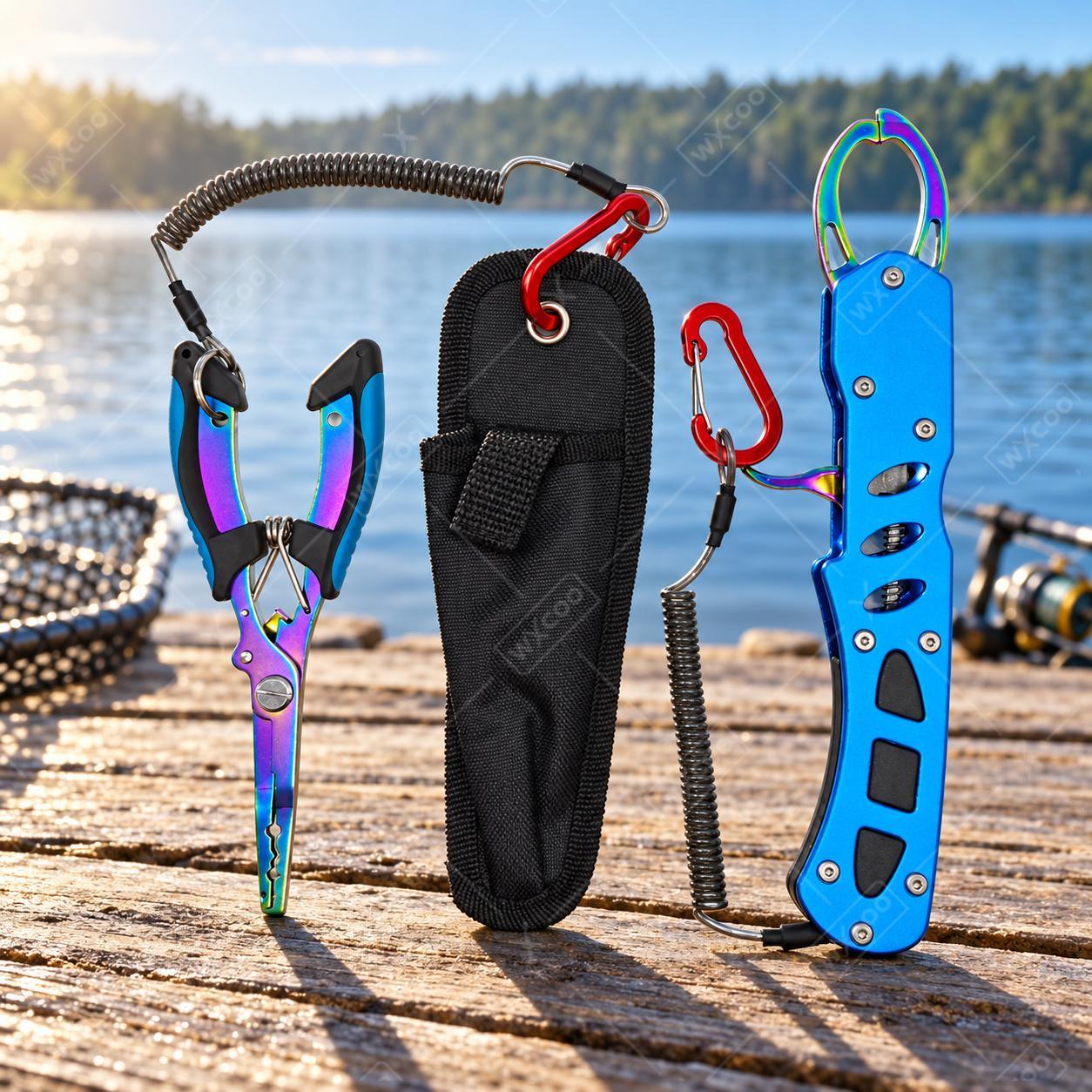 Fishing Hook Sharpener - Niebieskie szczypce do wędkarstwa morskiego z